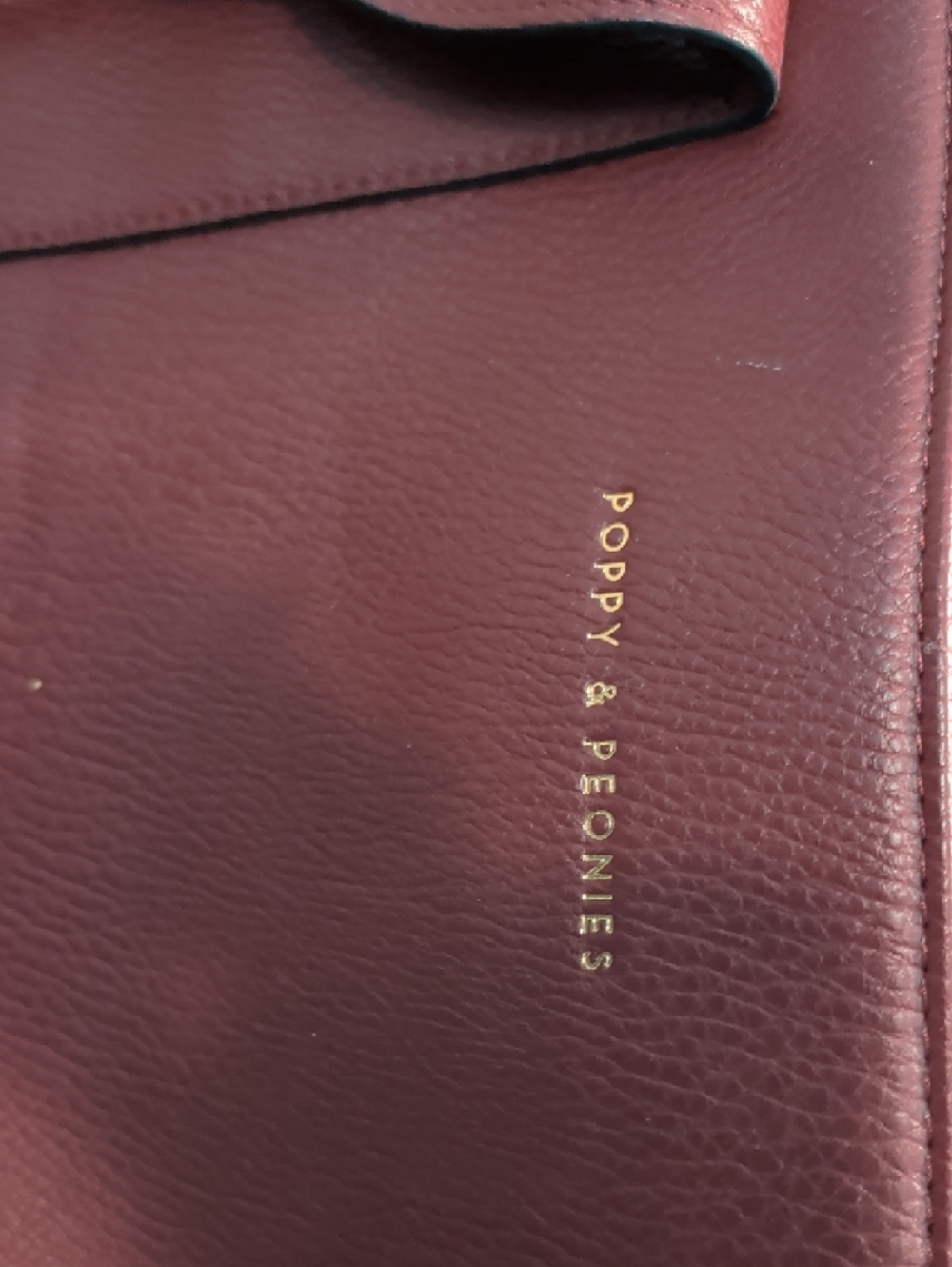Poppy & Peonies Wine Red Tote with Matching Pouches Berry Color - Picture 2 of 10